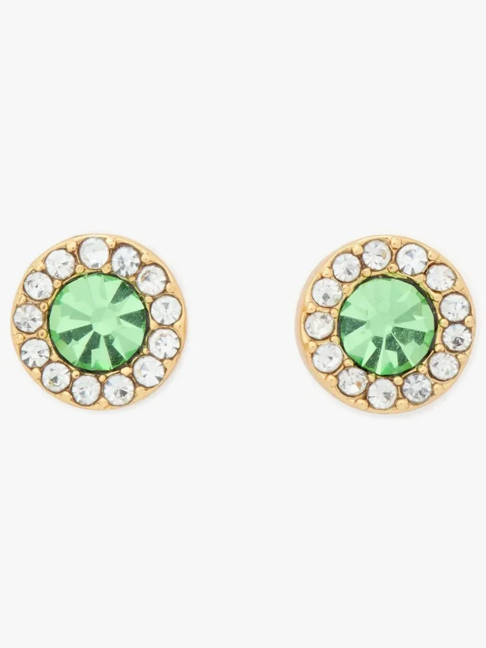 kate spade Peridot Green You're A Gem Pave Halo Studs/NWT